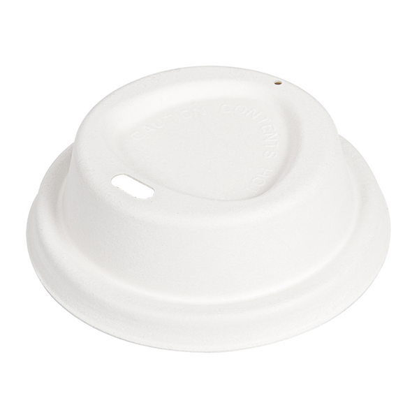 COUVERCLES POUR GOBELETS À CAFÉ 240 ML "BIONIC"  Ø 8 CM BLANC BAGASSE (1000 UNITÉ) - Garcia de Pou