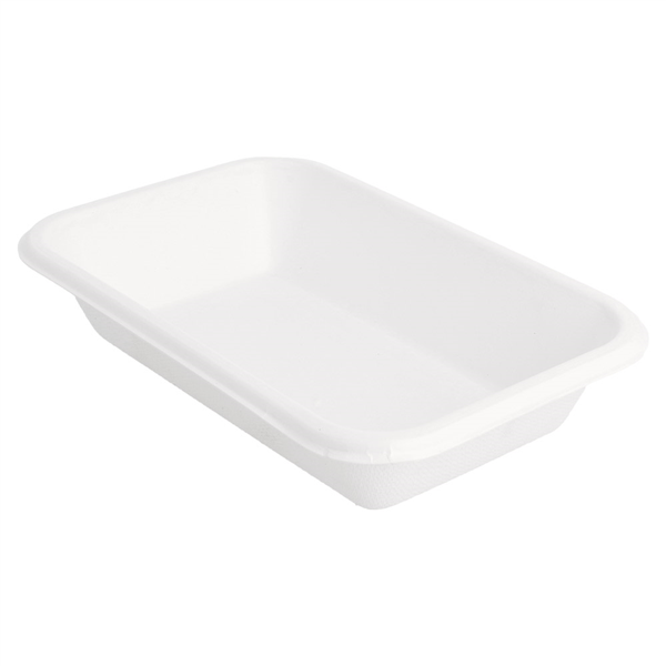 PLATEAUX "BIONIC" 425 ML 18x12x3,5 CM BLANC BAGASSE (600 UNITÉ) - Garcia de Pou