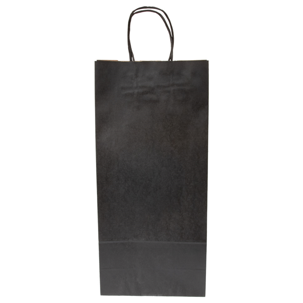 SACS SOS AVEC ANSES 2 BOTEILLES  100 G/M2 18+10x39 CM NOIR KRAFT (250 UNITÉ) - Garcia de Pou