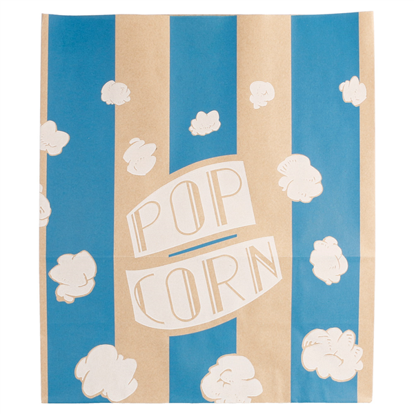 SACS SOS POP CORN "STRIPES" 3,8 L-130 OZ 80 G/M² 20+9x23,5 CM NATUREL PARCH.INGRAISSABLE (500 UNITÉ) - Garcia de Pou