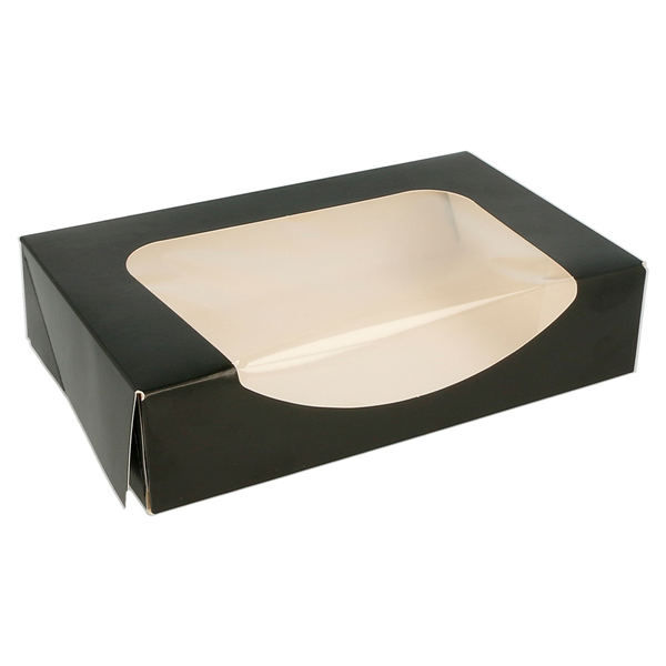 RÉCIPIENTS SUSHI+FÊNETRE  275 G/M2 17,5x12x4,5 CM NOIR CARTON (400 UNITÉ) - Garcia de Pou