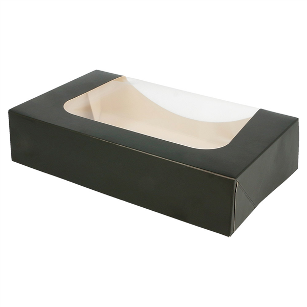 RÉCIPIENTS SUSHI+FÊNETRE  275 G/M2 17,5x12x4,5 CM NOIR CARTON (400 UNITÉ) - Garcia de Pou