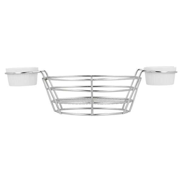 CORBEILLES OVALES + 2 POTS  26x10x5,3 CM CHROME ACIER (6 UNITÉ) - Garcia de Pou