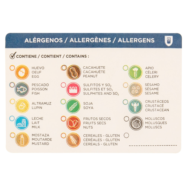 ÉTIQUETTES ADHESIVES ALLERGÈNES EN ROULEAU  7,5x5 CM PAPIER (500 UNITÉ) - Garcia de Pou