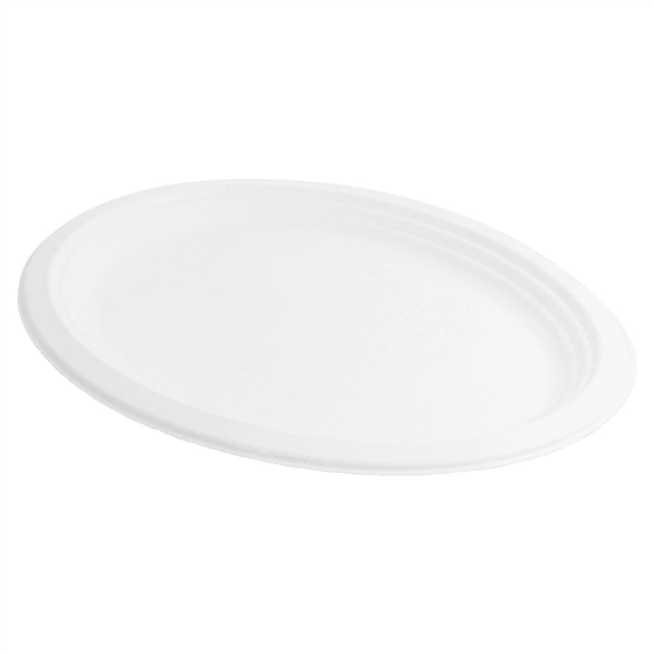 PLATEAUX OVALES "BIONIC"  31,8x25,5x2,2 CM BLANC BAGASSE (600 UNITÉ) - Garcia de Pou