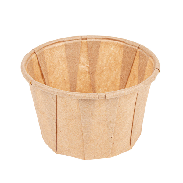 POTS TRAITEUR PLISSÉ 60 ML (2 oz) 80 G/M2 Ø5,5/3,9x3,5 CM NATUREL PARCH.INGRAISSABLE (250 UNITÉ) - Garcia de Pou