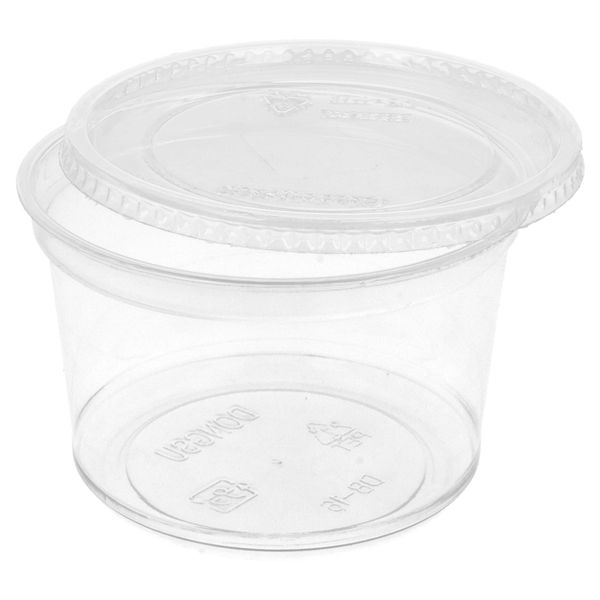 POTS TRAITEUR + COUVERCLES 375 ML Ø11,7x6,1 CM TRANSPARENT PET (250 UNITÉ)