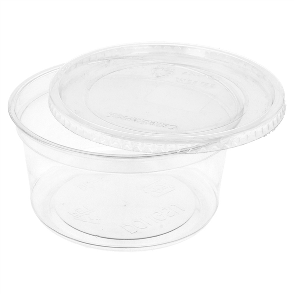 POTS TRAITEUR + COUVERCLES 500 ML Ø11,7x7,5 CM TRANSPARENT PET (250 UNITÉ)