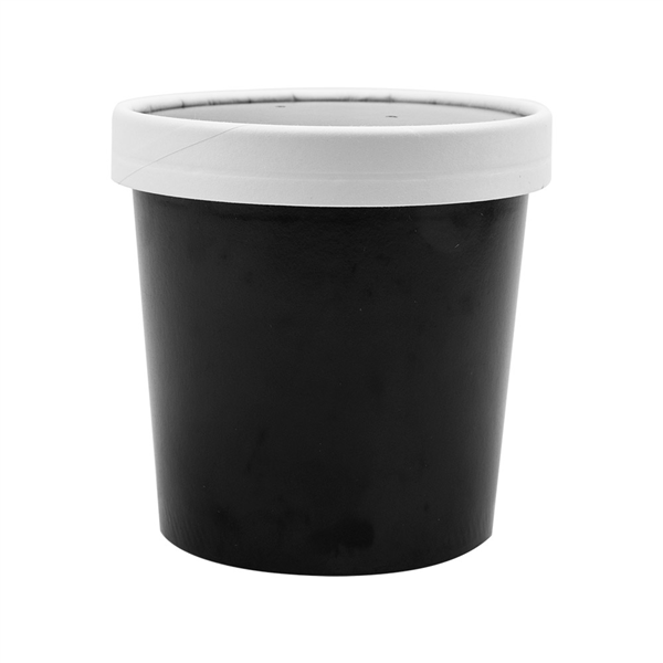 RÉCIPIENTS + COUVERCLES 360 ML 18PE + 340 + 18 PE G/M2 Ø9/7,2x8,4 CM NOIR CARTON (250 UNITÉ) - Garcia de Pou