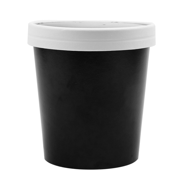 RÉCIPIENTS + COUVERCLES 480 ML 18PE + 340 + 18 PE G/M2 Ø9,6/7,5x10 CM NOIR CARTON (250 UNITÉ) - Garcia de Pou