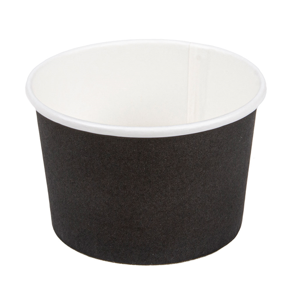 POTS À GLACES 120 ML 210 + 18PE G/M2 Ø 7,7x4,7 CM NOIR CARTON (2000 UNITÉ) - Garcia de Pou