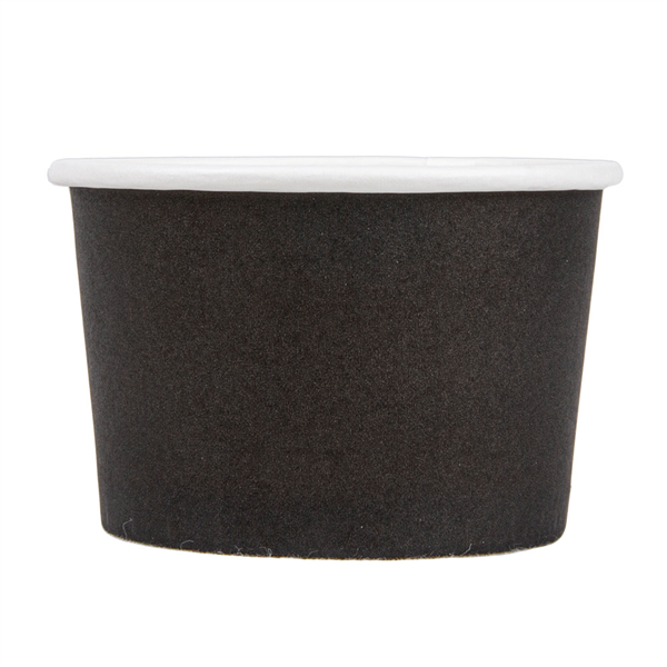 POTS À GLACES 120 ML 210 + 18PE G/M2 Ø 7,7x4,7 CM NOIR CARTON (2000 UNITÉ) - Garcia de Pou