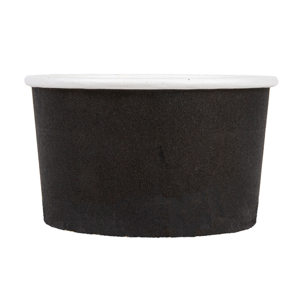 POTS À GLACES 180 ML 250 + 18PE G/M2 Ø 8,7x5,2 CM NOIR CARTON (2000 UNITÉ) - Garcia de Pou