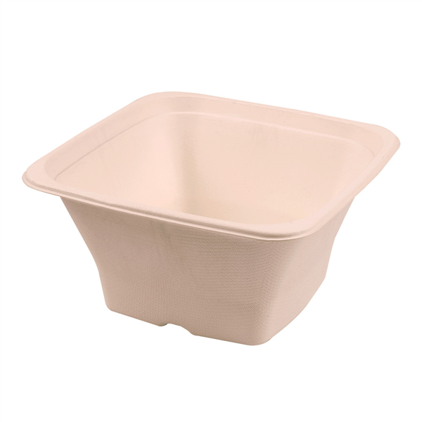 BOLS CARRÉS "BIONIC" 1,2 L 18x18x9 CM NATUREL BAGASSE (400 UNITÉ) - Garcia de Pou