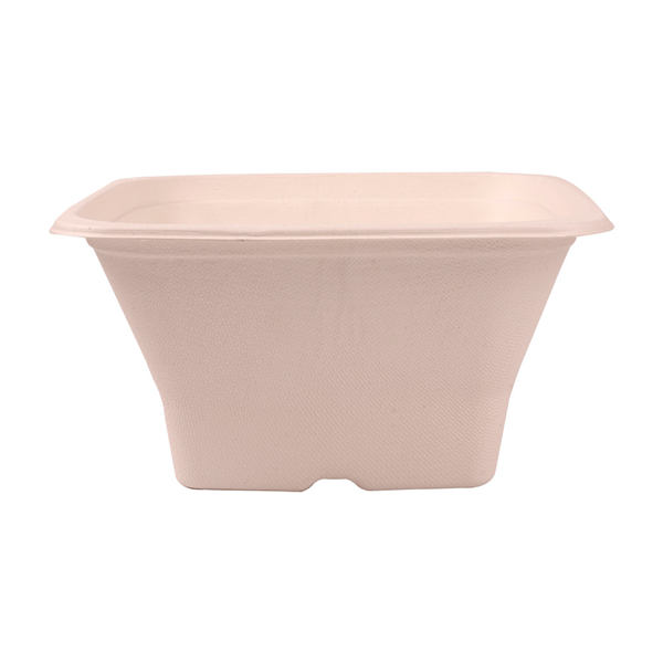 BOLS CARRÉS "BIONIC" 1,2 L 18x18x9 CM NATUREL BAGASSE (400 UNITÉ) - Garcia de Pou