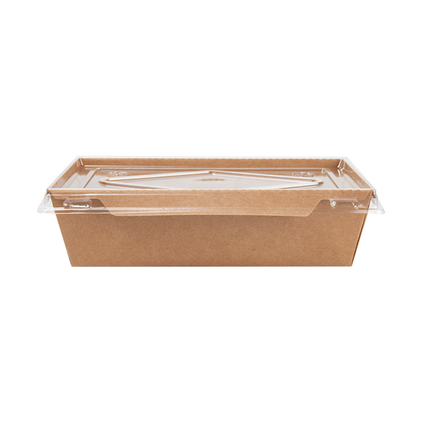COMBO RÉCIPIENTS + COUVERCLES PET 700 ML 300 +20 PE G/M2 17x11,8x4,5 CM NATUREL KRAFT (200 UNITÉ) - Garcia de Pou