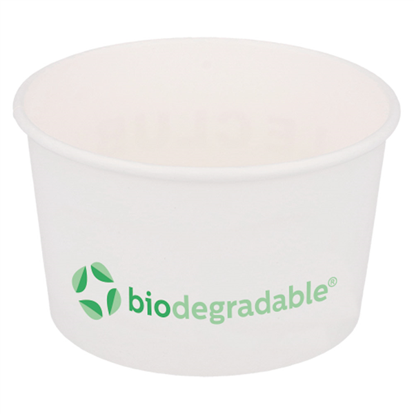 POTS À GLACES "BIODEGRADABLE" 240 ML 210 + 30 PLA G/M2 Ø9,4x5,5 CM BLANC CELLULOSE + PLA (2000 UNITÉ) - Garcia de Pou