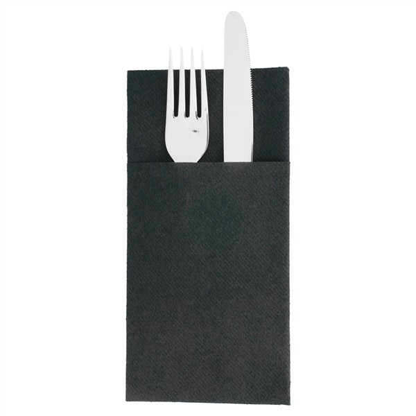 SERVIETTES KANGOUROU  55 G/M2 40x40 CM NOIR AIRLAID (700 UNITÉ) - Garcia de Pou