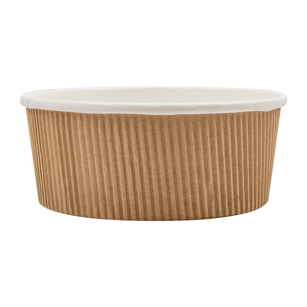 POTS DOUBLE PAROI, ONDULÉ 780 ML 280 + 250 + 18PE G/M2 Ø15/12,8x6 CM MARRON CARTON (250 UNITÉ) - Garcia de Pou