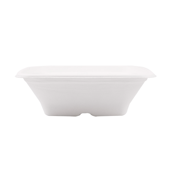 BOLS CARRÉS "BIONIC" 700 ML 18x18x6 CM BLANC BAGASSE (400 UNITÉ) - Garcia de Pou