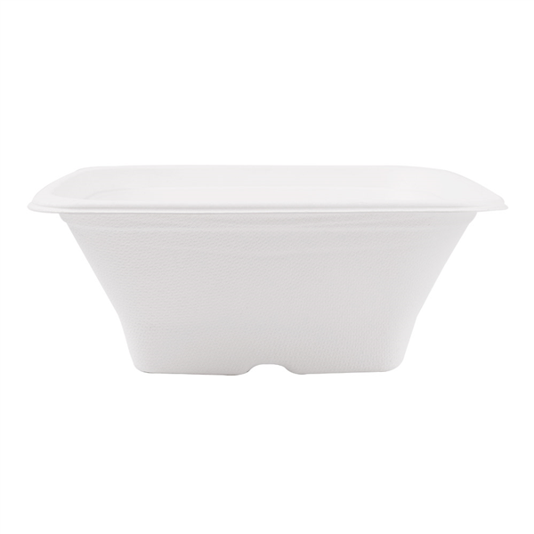 BOLS CARRÉS "BIONIC" 950 ML 18x18x7 CM BLANC BAGASSE (400 UNITÉ) - Garcia de Pou