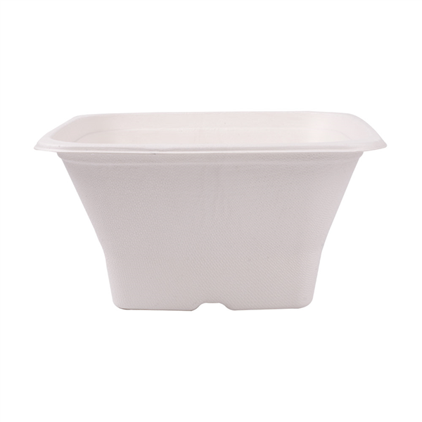 BOLS CARRÉS "BIONIC" 1,2 L 18x18x9 CM BLANC BAGASSE (400 UNITÉ) - Garcia de Pou