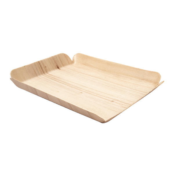 BARQUETTES RECTANGULAIRES "WOOD"  15x11,5x1,5 CM NATUREL BOIS (50 UNITÉ) - Garcia de Pou