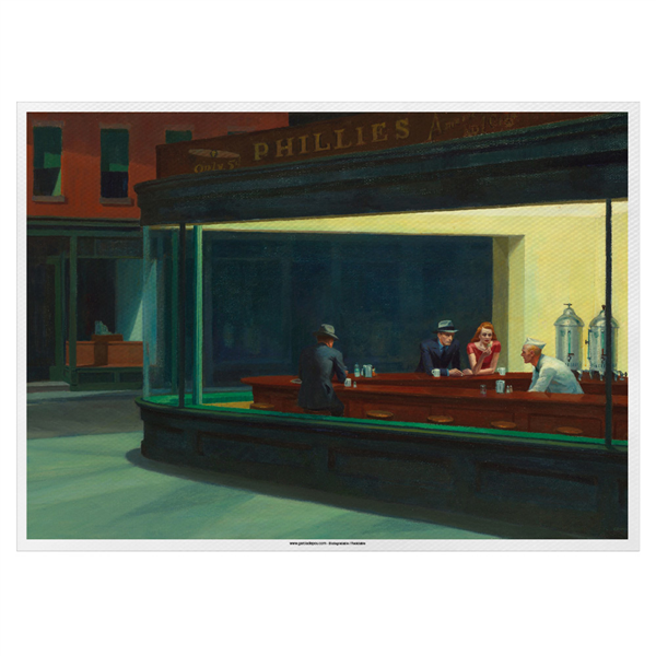 SETS DE TABLE OFFSET "NIGHTHAWKS BY HOPPER" 70 G/M2 31x43 CM QUADRICHROMIE PAPIER (2000 UNITÉ) - Garcia de Pou