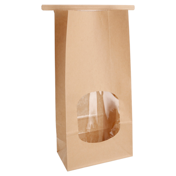 SACS SOS AUTO-FERMETURE AVEC FENÊTRE 1,9 L 60 G/M2 + 25µ OPP 12+6,5x24,6 CM NATUREL KRAFT (500 UNITÉ) - Garcia de Pou