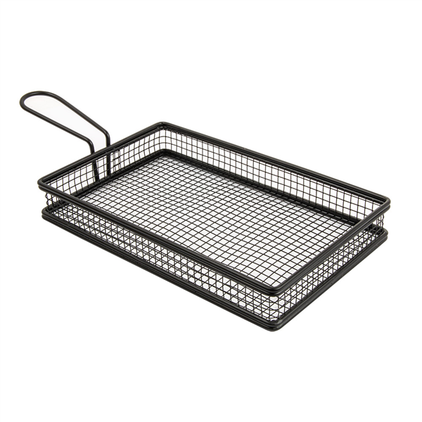 MINI FRITEUSES ALLONGÉES  24x15x3,5 CM NOIR ACIER (6 UNITÉ) - Garcia de Pou