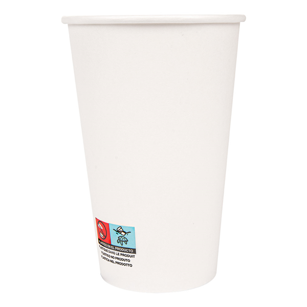 GOBELETS BOISSONS CHAUDES 1 PAROI 480 ML 300 + 18 PE G/M2 Ø9/6x13,2 CM BLANC CARTON (1000 UNITÉ) - Garcia de Pou