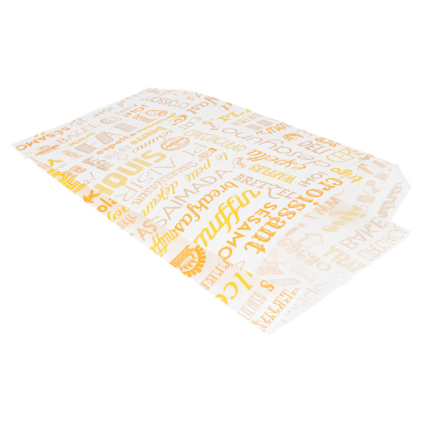 SACHETS CROISSANTS "PAROLE" 33 G/M2 14+7x26 CM BLANC CELLULOSE (500 UNITÉ) - Garcia de Pou