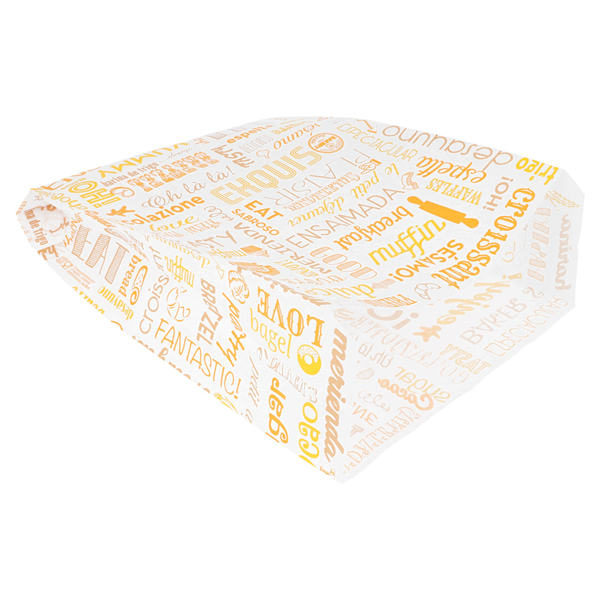 SACHETS CROISSANTS "PAROLE" 33 G/M2 19+8x26 CM BLANC CELLULOSE (500 UNITÉ) - Garcia de Pou