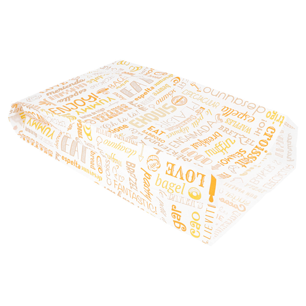 SACHETS CROISSANTS "PAROLE" 33 G/M2 19+8x35 CM BLANC CELLULOSE (250 UNITÉ) - Garcia de Pou