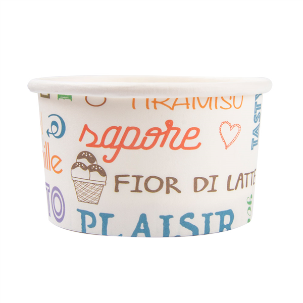 POTS À GLACES "PAROLE" 70 ML 210 + 18 PE G/M2 Ø6,5x3,9 CM BLANC CARTON (2000 UNITÉ) - Garcia de Pou