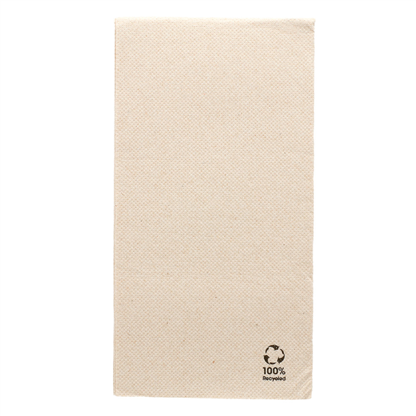 SERVIETTES ECOLABEL P. 1/8 "DOUBLE POINT" 19 G/M2 40x40 CM NATUREL OUATE RECYCLÉE (1200 UNITÉ) - Garcia de Pou