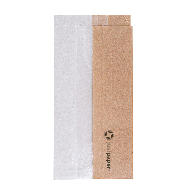 SACHETS POUR SANDWICHES AVEC FENÊTRE ECO "CORNER WINDOW" 40 G/M2 9+5,5x18 CM NATUREL KRAFT (250 UNITÉ) - Garcia de Pou