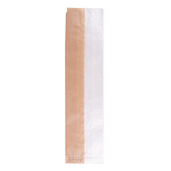 SACHETS POUR SANDWICHES AVEC FENÊTRE ECO "CORNER WINDOW" 40 G/M2 9+5,5x38 CM NATUREL KRAFT (250 UNITÉ) - Garcia de Pou