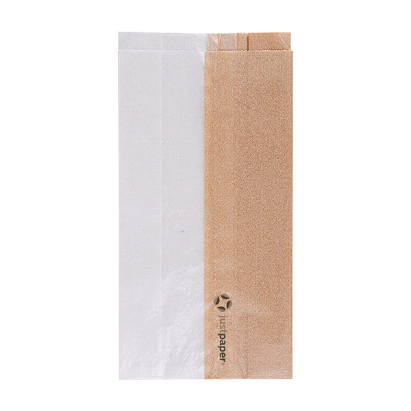 SACHETS POUR SANDWICHES AVEC FENÊTRE ECO "CORNER WINDOW" 40 G/M2 12+6x23 CM NATUREL KRAFT (250 UNITÉ) - Garcia de Pou