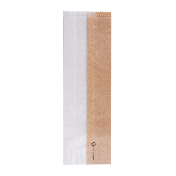 SACHETS POUR SANDWICHES AVEC FENÊTRE ECO "CORNER WINDOW" 40 G/M2 12+6x38 CM NATUREL KRAFT (250 UNITÉ) - Garcia de Pou