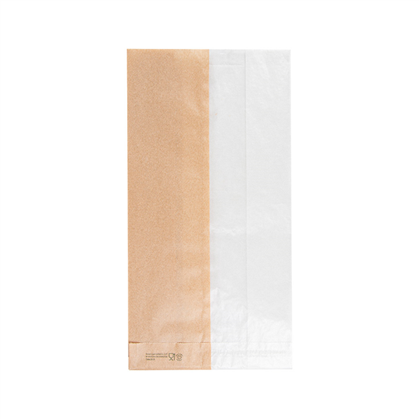 SACHETS POUR SANDWICHES AVEC FENÊTRE ECO "CORNER WINDOW" 40 G/M2 14+8x26 CM NATUREL KRAFT (250 UNITÉ) - Garcia de Pou