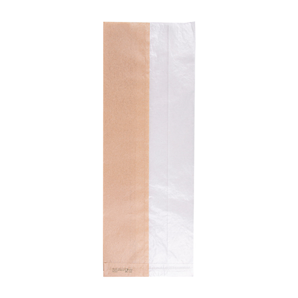 SACHETS POUR SANDWICHES AVEC FENÊTRE ECO "CORNER WINDOW" 40 G/M2 14+8x38 CM NATUREL KRAFT (250 UNITÉ) - Garcia de Pou