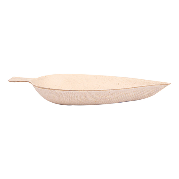 RÉCIPIENT FEUILLE "BIONIC"  9x6x1,2 CM NATUREL BAGASSE (1000 UNITÉ) - Garcia de Pou