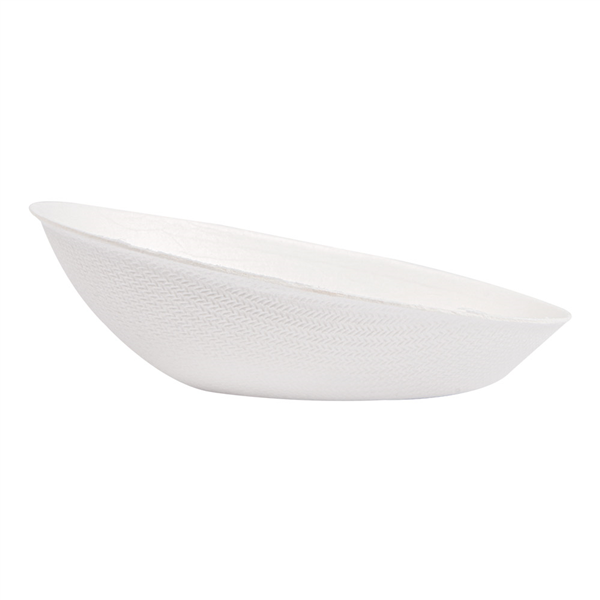 RÉCIPIENT OVALE "BIONIC"  8x4,8x2,7 CM BLANC BAGASSE (1000 UNITÉ) - Garcia de Pou