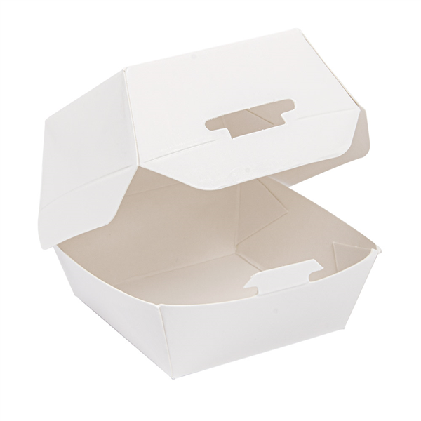 MINI BOÎTES BURGER  250 G/M2 5,3x5,7x5 CM BLANC CARTON (500 UNITÉ) - Garcia de Pou