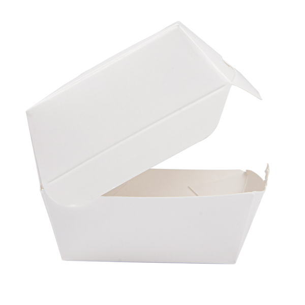 MINI BOÎTES BURGER  250 G/M2 5,3x5,7x5 CM BLANC CARTON (500 UNITÉ) - Garcia de Pou