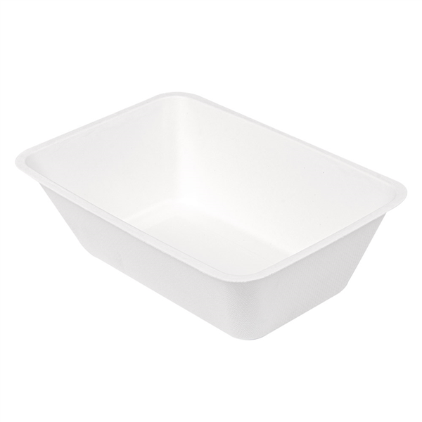 BARQUETTES "BIONIC" 1000 ML 20,3x13,6x6,8 CM BLANC BAGASSE (500 UNITÉ) - Garcia de Pou