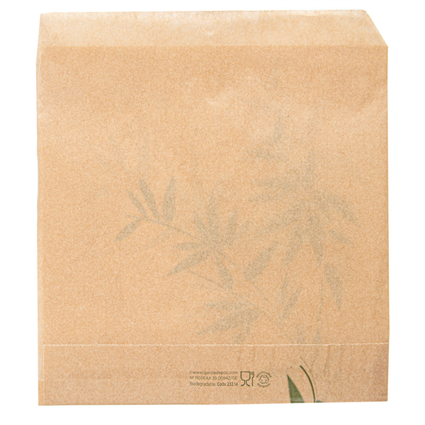 PAPIER INGRAISSABLES OUVERT 2 CÔTÉS FAST FOOD "FEEL GREEN" 32 G/M2 13x14 CM NATUREL PARCH.INGRAISSABLE (1000 UNITÉ) - Garcia de Pou