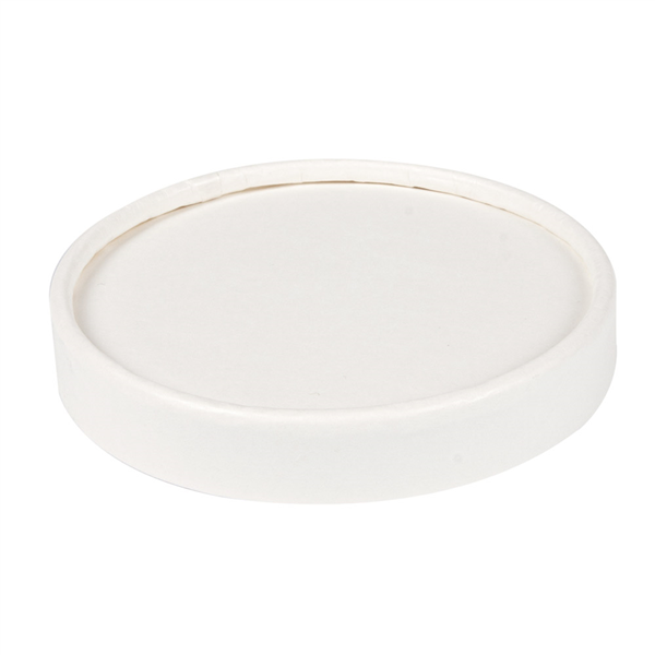 COUVERCLES POTS À GLACES 180 ML 280 + 18 PE G/M2 Ø8,7 CM BLANC CARTON (1000 UNITÉ) - Garcia de Pou