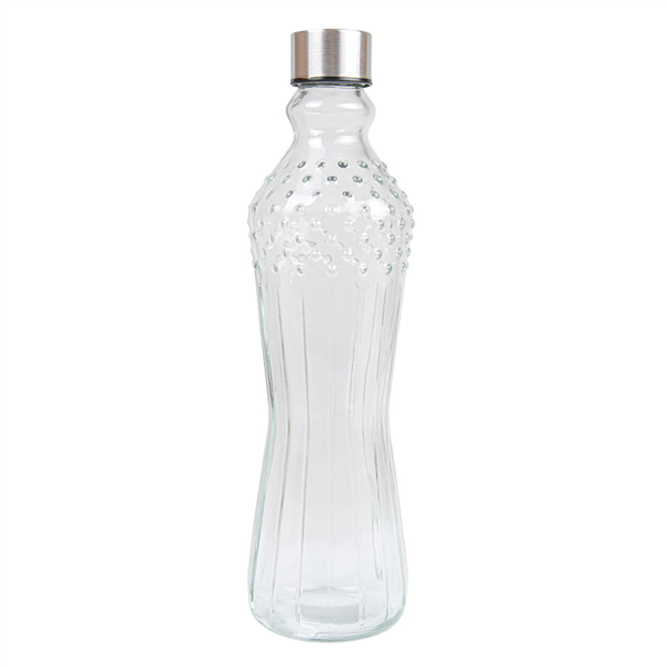 BOUTEILLE + COUVERCLE INOX 990 ML Ø8,6x31 CM TRANSPARENT VERRE (24 UNITÉ) - Garcia de Pou